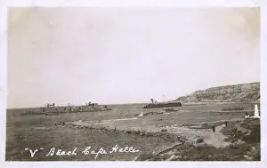 Gallipoli Prints: V Beach at Cape Helles, Gallipoli, Dardanelles, Turkey
