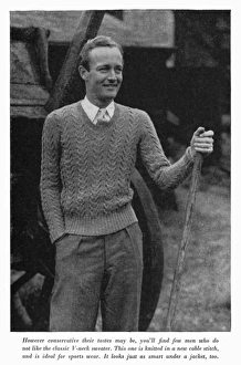 Knits Gallery: V-neck sweater, circa 1941
