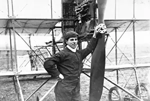 A V Roe 1877-1958 alongside his Triplane