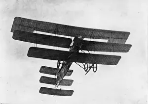 Ailerons Prints: A V Roe flying his Roe III Triplane (35hp JAP engine)