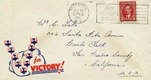 Address Prints: V for Victory bomber planes, WW2 Canadian envelope