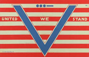 Code Gallery: V for Victory. US World War Two propaganda postcard
