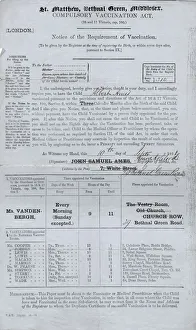 Images Dated 11th July 2018: VACCINATION ORDER 1861