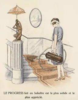 Cleaners Prints: Vacuuming Stairs