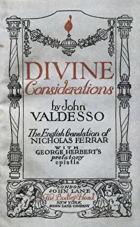 VALDES, Juan de (1500-1541). Divine Considerations