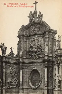 Iglesia Prints: Valencia, Spain - Detail of the Cathedral Facade