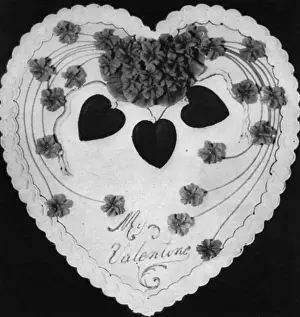 Valentine Cake with Violet Bouquet