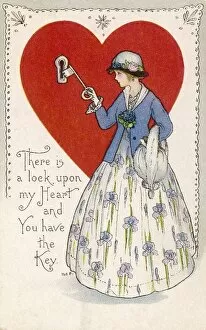 Valentine's Day Collection: Valentine Card / Lock &key