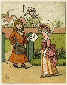 Cupid Prints: Valentines card to his true love, by Kate Greenaway
