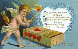 Aflame Prints: Valentines Postcard - Matchless Valentine