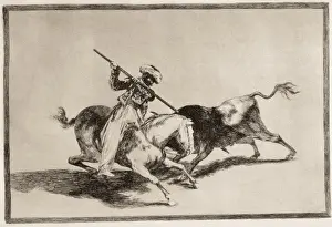 Valiant Prints: The valiant Moor Gazul is the first to spear bulls according