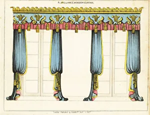 Tassel Prints: A vallance window curtain, Regency style
