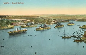 Images Dated 23rd April 2019: Valletta, Malta - View of Grand Harbour from Barrakka lift