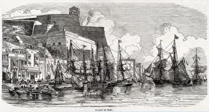 Valletta: shipping in the harbour Date: 1856