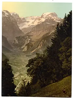 Todi Prints: The Valley of Linth (Lintthal) and the Todi, Glarus, Switzer