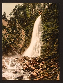 Valley of Lys and Cascade de Cocur, Luchon, Pyrenees, France Valley of Lys and Cascade de Cocur, Luchon, Pyrenees, France