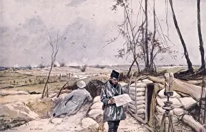 Explosions Prints: Valley of the Somme near Clery, France, WW1