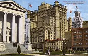 Robson Prints: Vancouver, Canada - Robson Street entrance to Court House