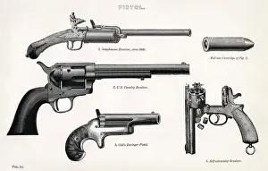 Variety Prints: Variety of pistols, incl Colts Deringer pistol / Peacemaker