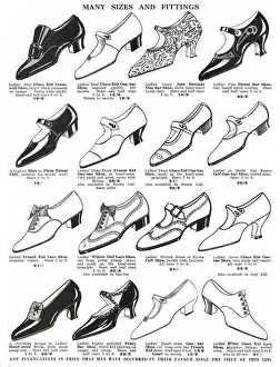 Images Dated 26th September 2017: A Variety of womens comfortable shoes 1926