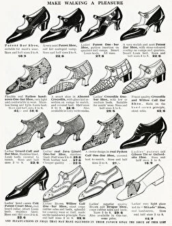 Images Dated 26th September 2017: A Variety of womens walking shoes 1926