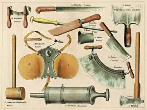 1875 Collection: Various butchery tools