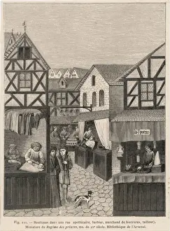 Barber Prints: Various Medieval Shops