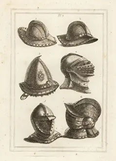 Respecting Prints: Various pot, cap and visor helmets