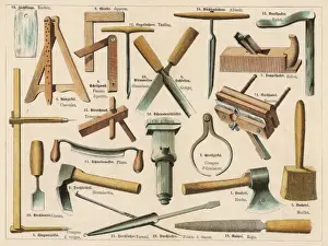 Various tools used in cartwrights trade