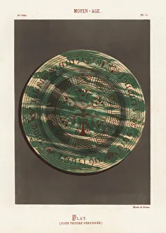 Tulip Gallery: Varnished soft-paste plate decorated with