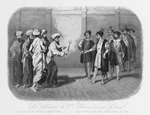 Guinea Prints: Vasco da Gama meeting Christians at Sao Tome