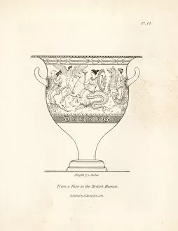 Vase decorated with mythical figures of nereids