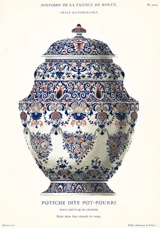 Vase known as a potpourri, festoon style, Rouen