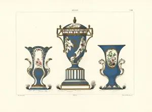 Edouardgarnier Prints: Vases in blue, white, and gold