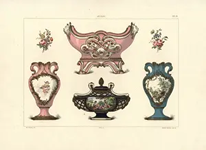Vases and jardiniere