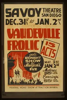 Vaudeville Prints: Vaudeville frolic 15 acts : Gala midnight show New Years ev