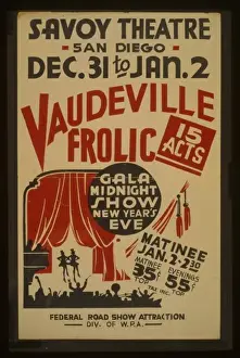 Vaudeville Prints: Vaudeville frolic Gala midnight show New Years eve : 15 act