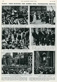 Thanksgiving Prints: VE Day celebrations: their Majesties visit bomb sites