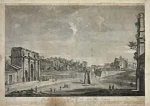 Veduta Prints: Veduta, Degli archi di Costantino, e di Tito, e della meta s