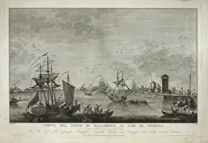 Veduta Prints: Veduta del porto de Malamocco ai lidi di Venezia
