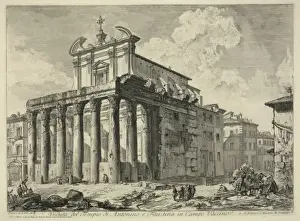 Veduta del Tempio di Antonino e Faustina in Campo Vaccino