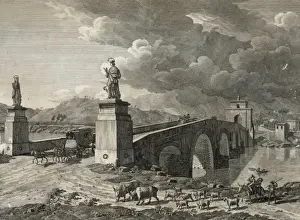 Veduta Prints: Veduta dello stato attuale del Ponte Meolle, anticamente