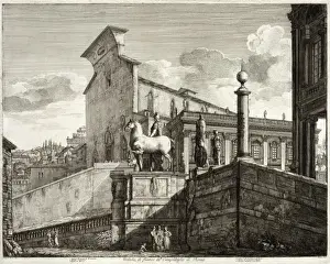 Grandeur Prints: Veduta di fianco del Campidogilio di Roma