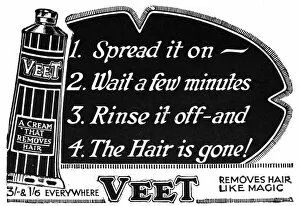 Images Dated 17th February 2011: Veet advertisement, depilatory cream, 1927