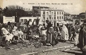 Trader Prints: Vegetable market, Grand Square, Tangier, Morocco