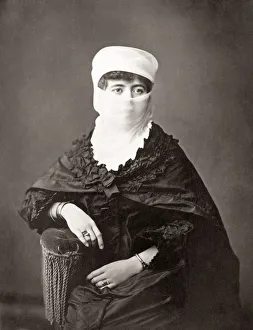 Veiled Turkish woman, c. 1880 s
