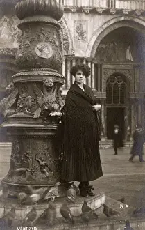 Marco Prints: Venetian Girl in traditional shawl, St Marks Square, Venice