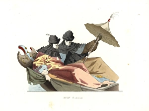 1867 Gallery: Venetians in a gondola wearing bauta masks