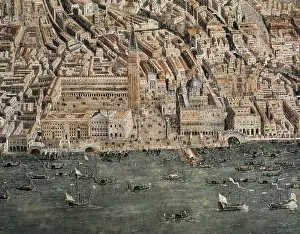 Venice (17th c. ). Detail of Saint Marks Square