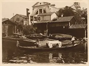 Boatyard Prints: Venice, Italy - Gondola Boatyard and workshop
